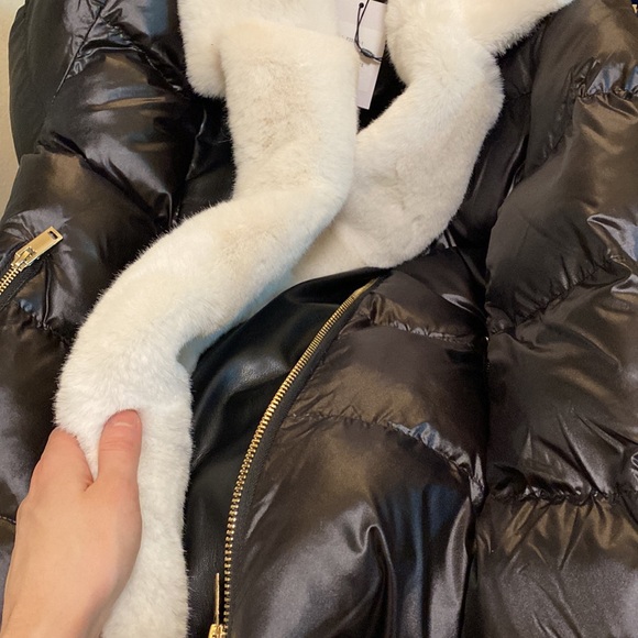 NWT GENERATION LOVE Avila faux fur combo puffer jacket vegan leather moto coat - Picture 16 of 16